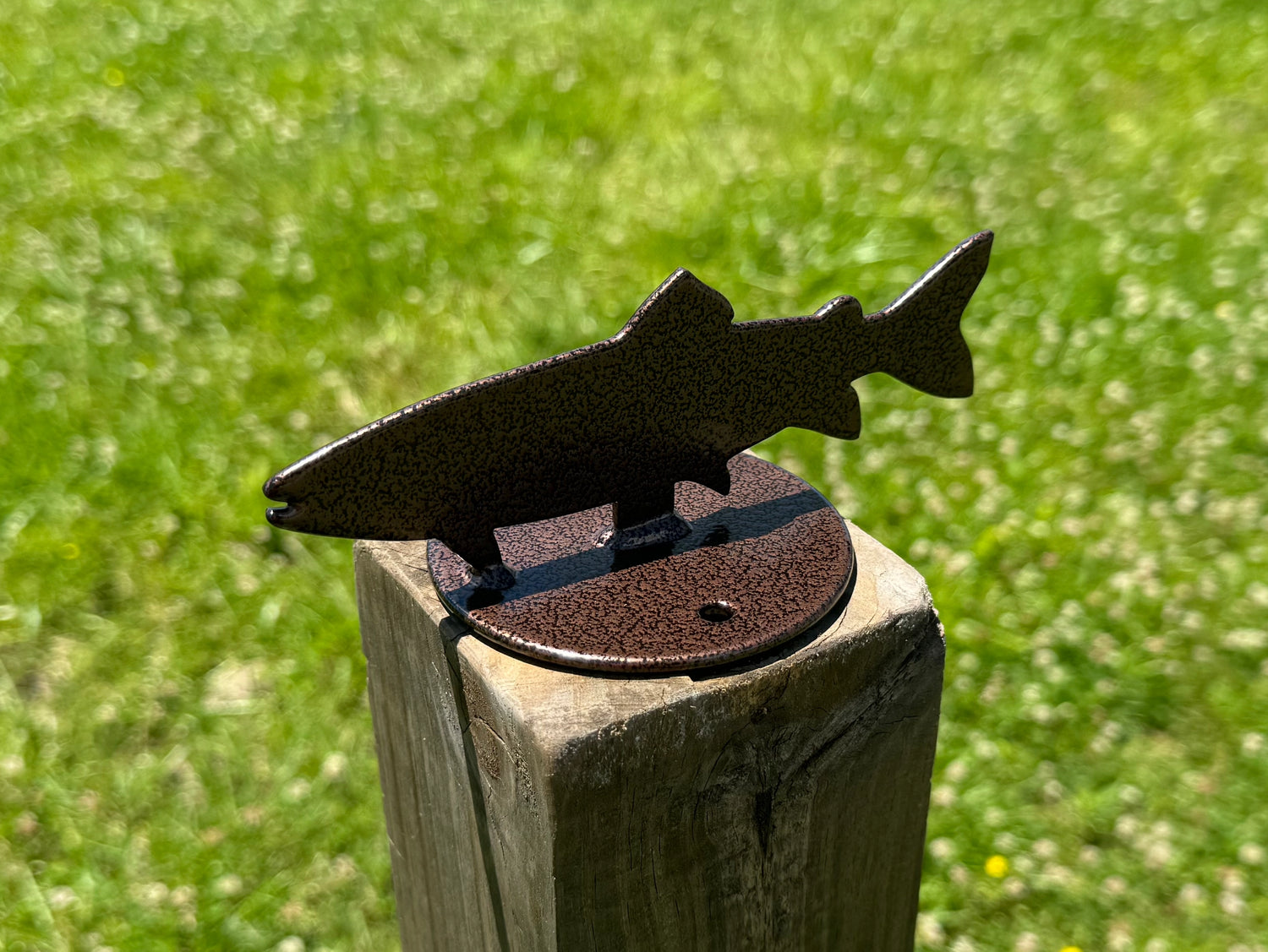 Trout Post Top For Round Wood Fence Post - Madison Iron and Wood