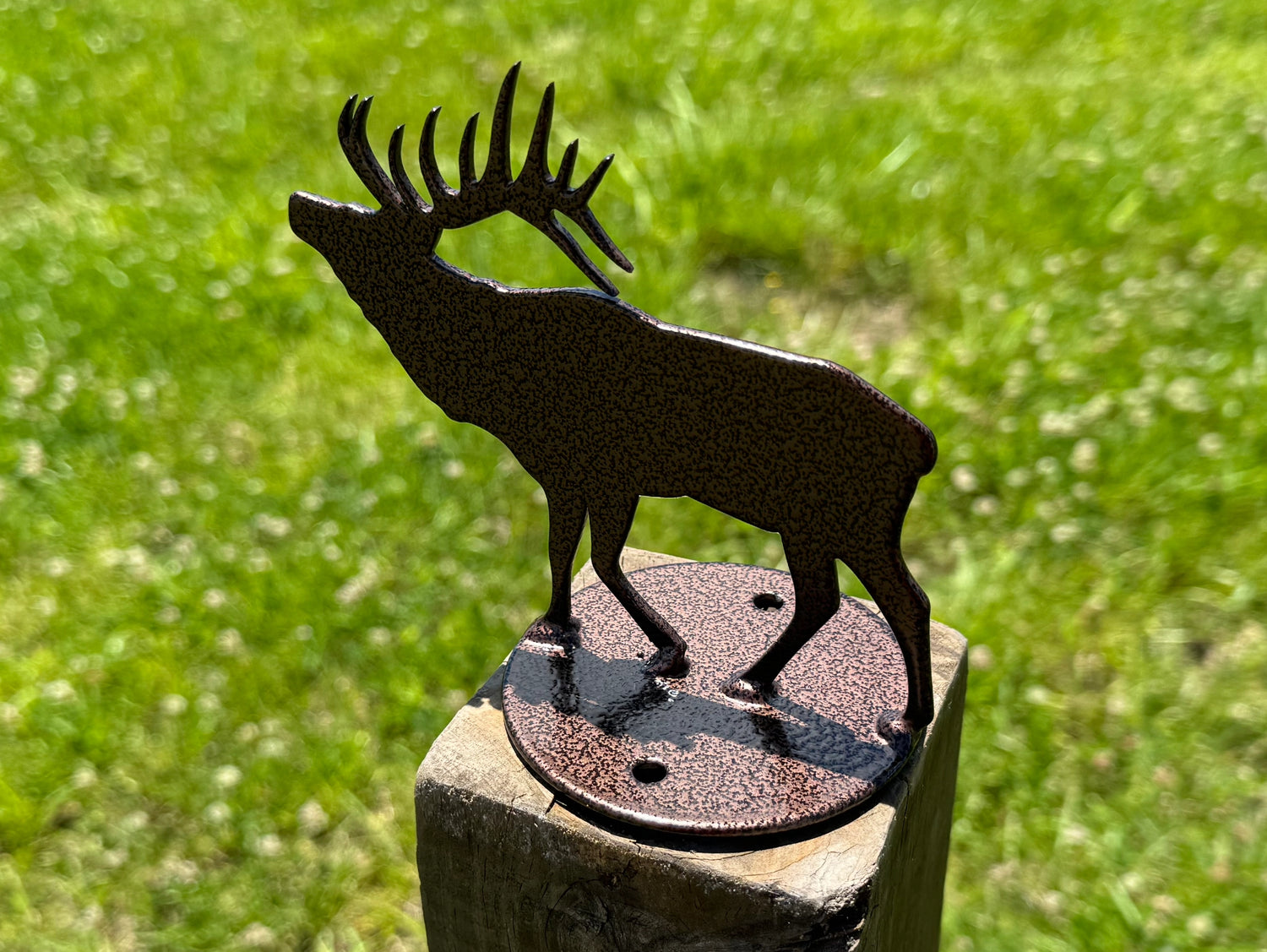 Elk Post Top For Round Wood Fence Post - Madison Iron and Wood