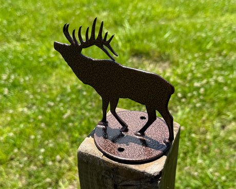 Elk Post Top For Round Wood Fence Post - Madison Iron and Wood