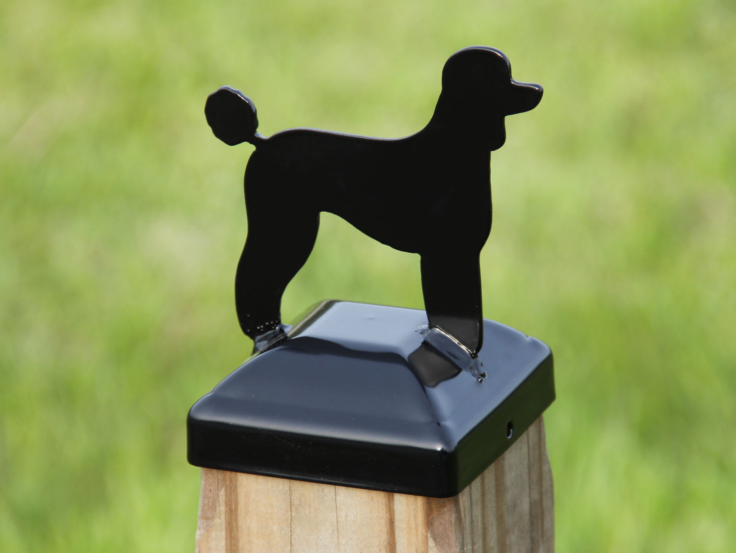 True Size 6x6 Post Cap with Dog or Cat Finial Choice - Madison Iron and Wood