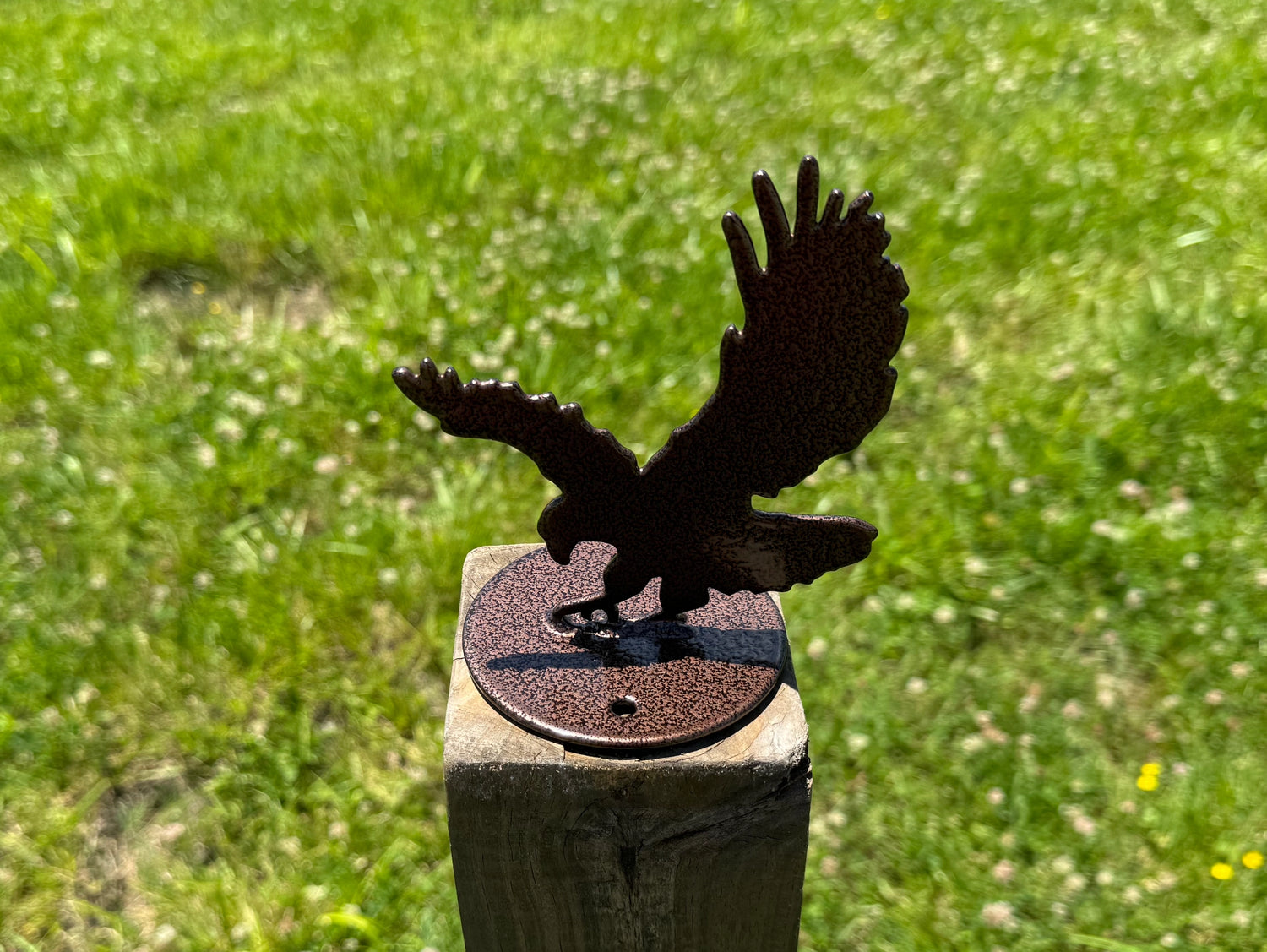 Eagle Post Top For Round Wood Fence Post - Madison Iron and Wood