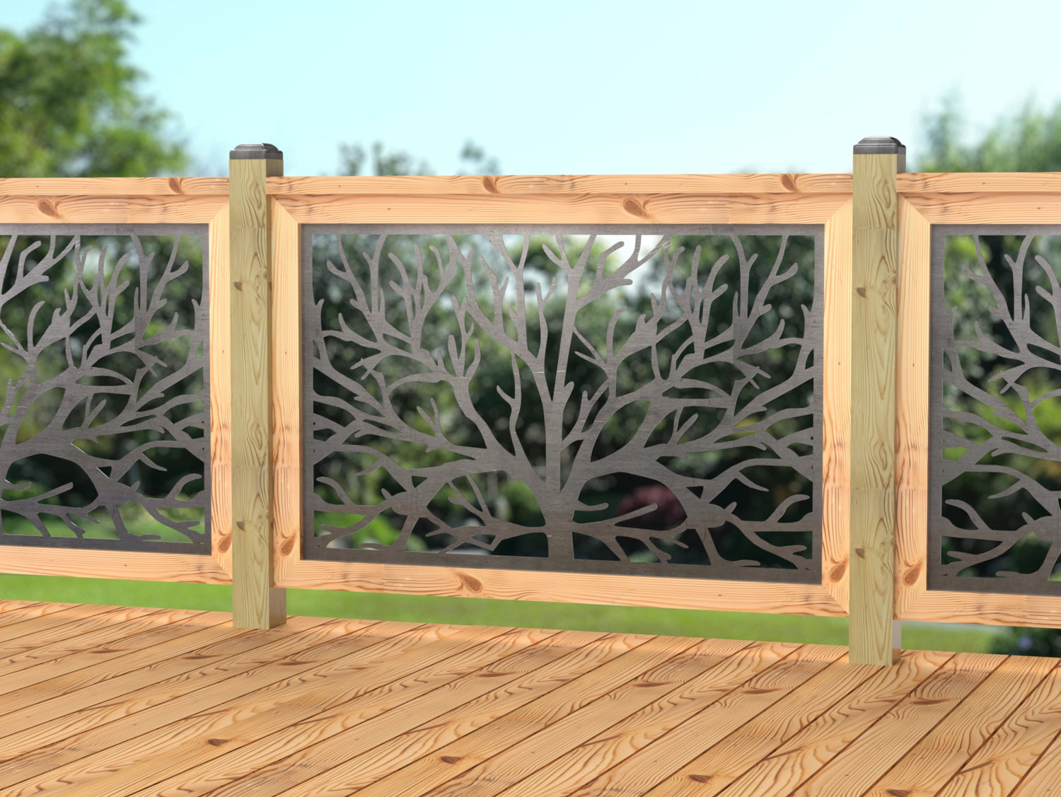 47"x30" - Bare Tree Fence/Gate Panel Insert - Madison Iron and Wood