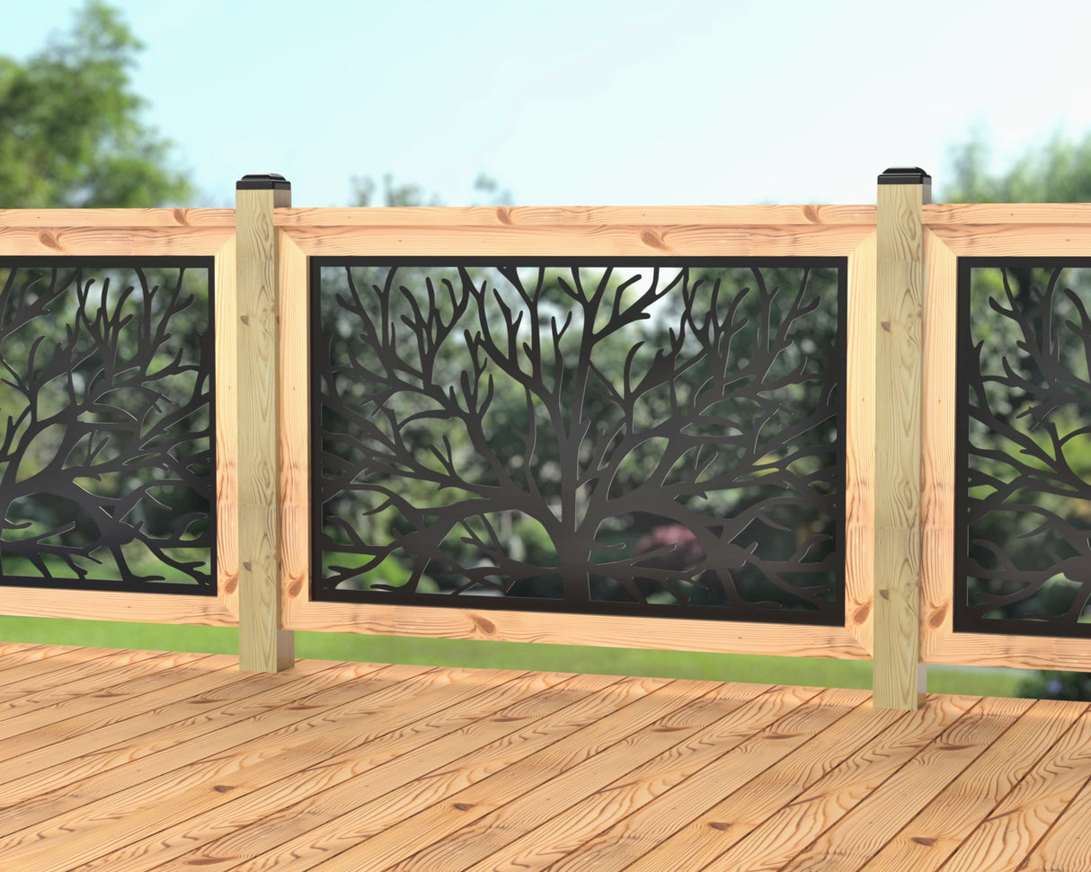 47"x30" - Bare Tree Fence/Gate Panel Insert - Madison Iron and Wood