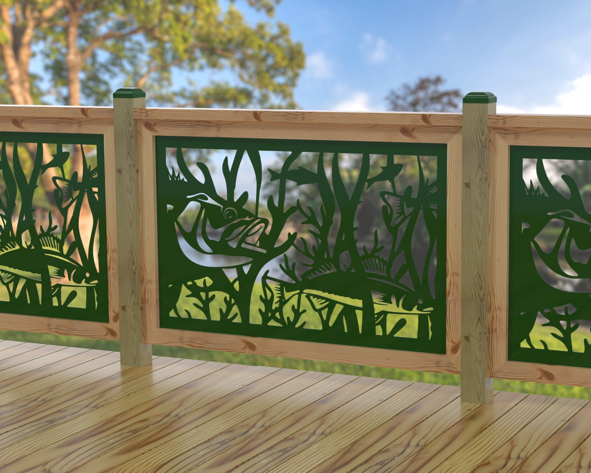 Fish Swimming Railing Panel Insert - Madison Iron and Wood