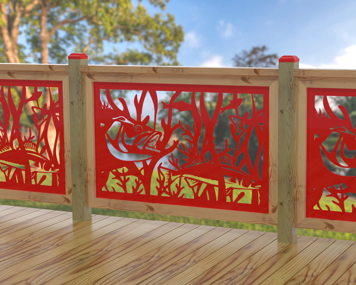 Fish Swimming Railing Panel Insert - Madison Iron and Wood