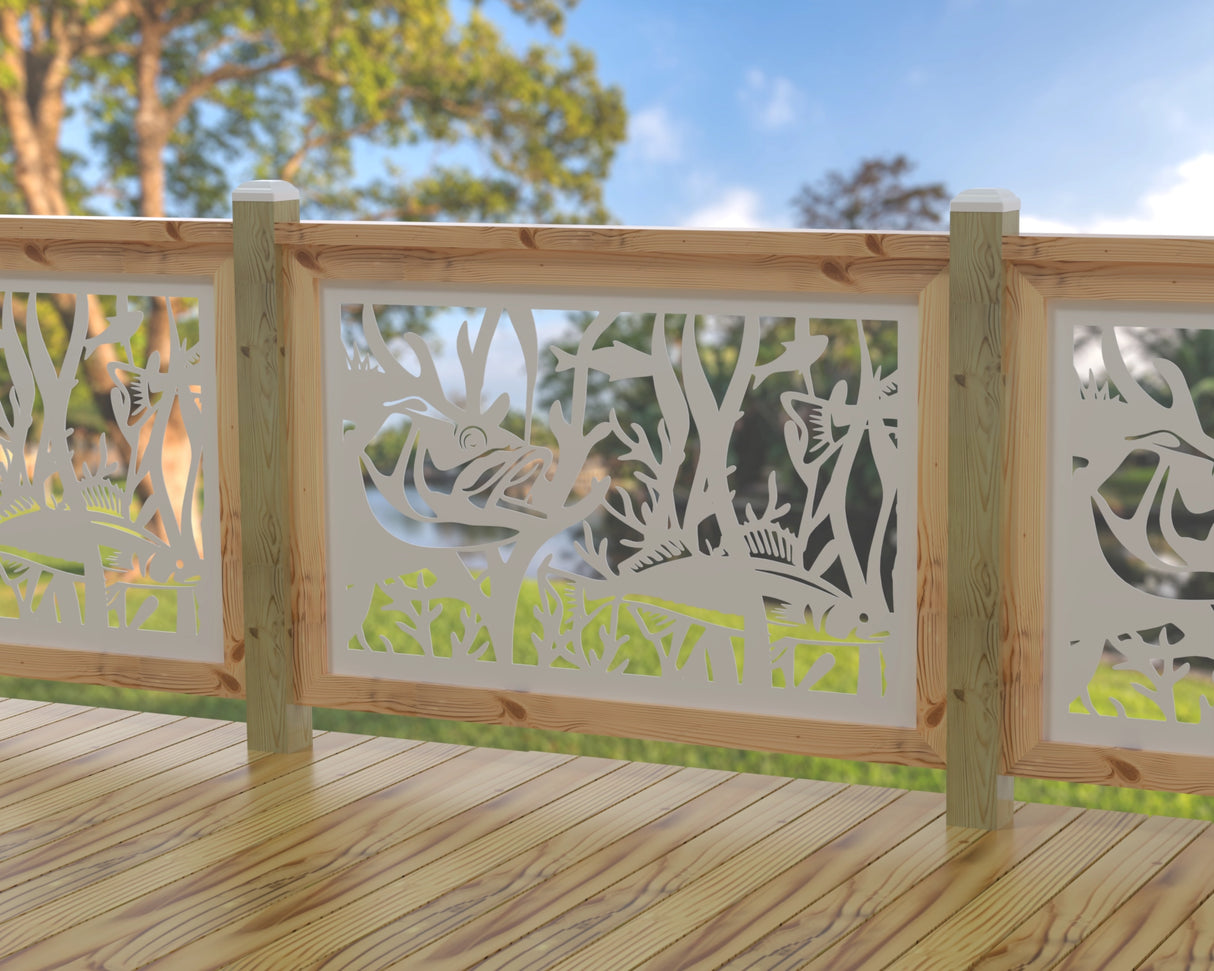 Fish Swimming Railing Panel Insert - Madison Iron and Wood