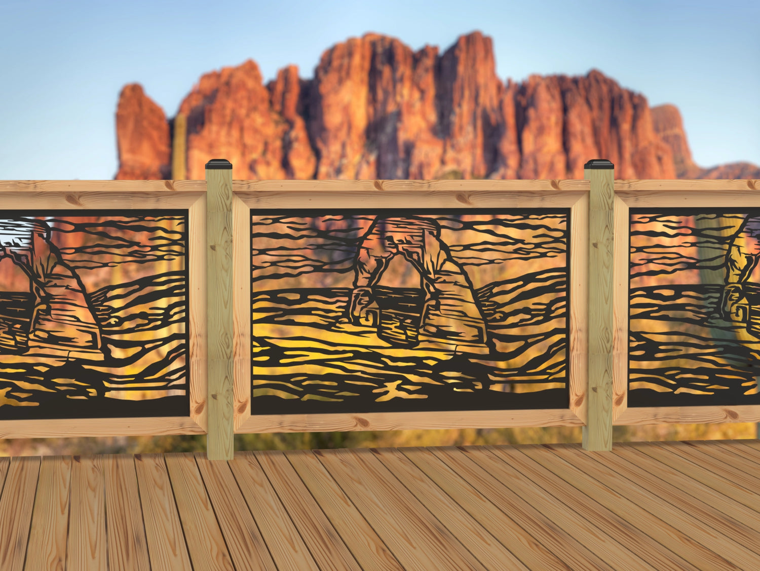 47"x30" - Arches National Park Fence/Gate Panel Insert - Madison Iron and Wood