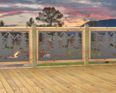 47"x30" - Bear Landscape Fence/Gate Panel Insert - Madison Iron and Wood