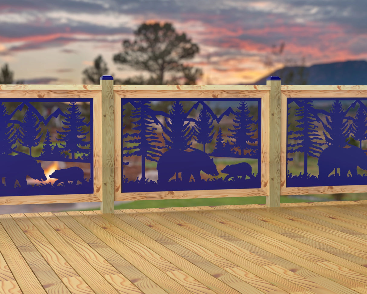 47"x30" - Bear Landscape Fence/Gate Panel Insert - Madison Iron and Wood