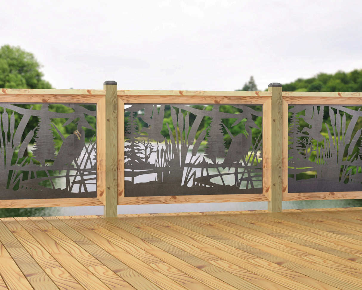 47"x30" - Crane Pond Fence/Gate Panel Insert - Madison Iron and Wood