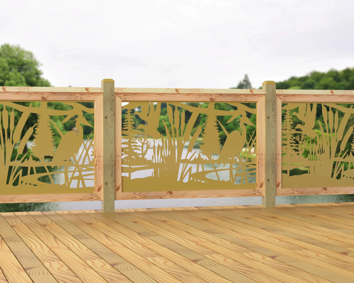 47"x30" - Crane Pond Fence/Gate Panel Insert - Madison Iron and Wood