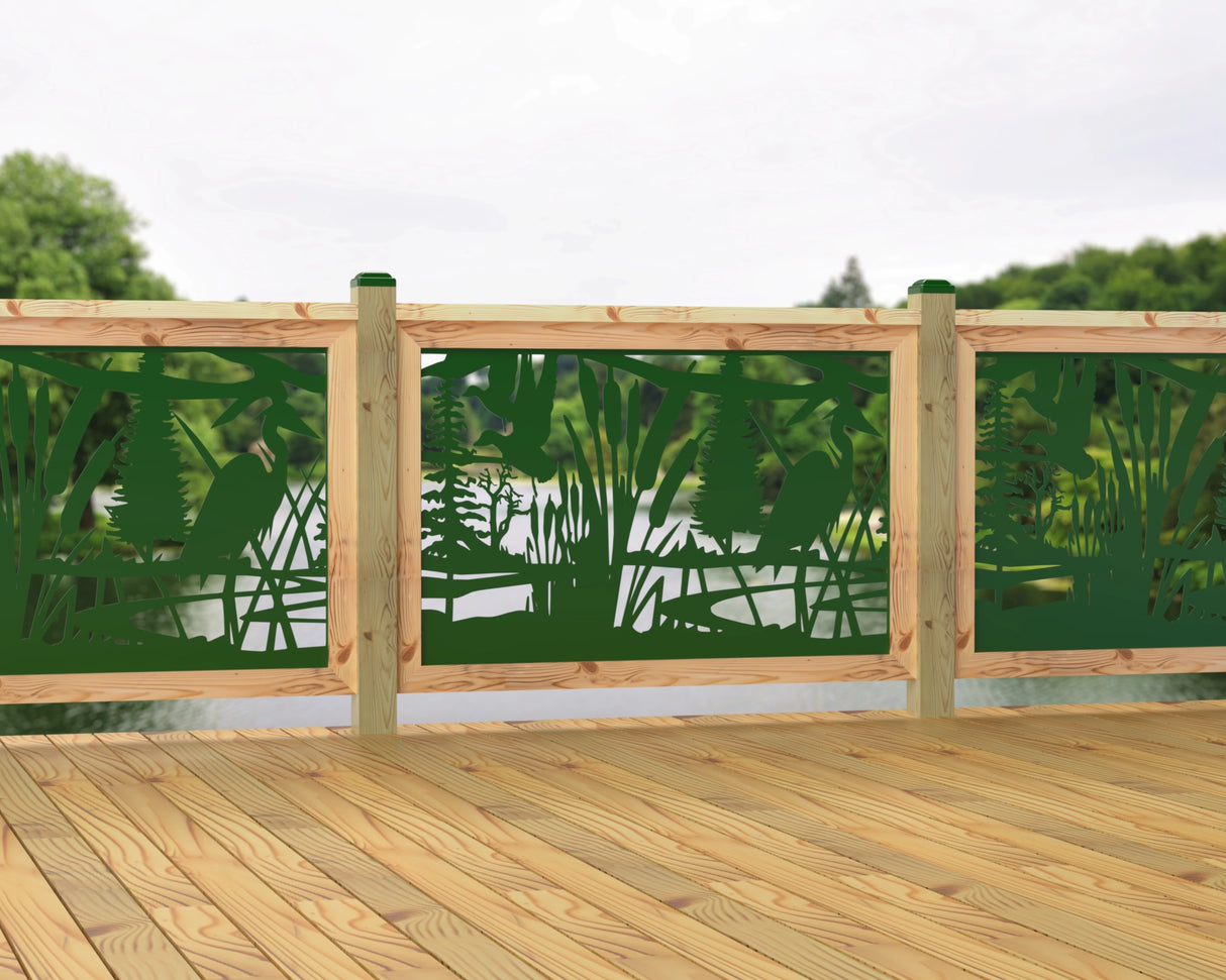 47"x30" - Crane Pond Fence/Gate Panel Insert - Madison Iron and Wood