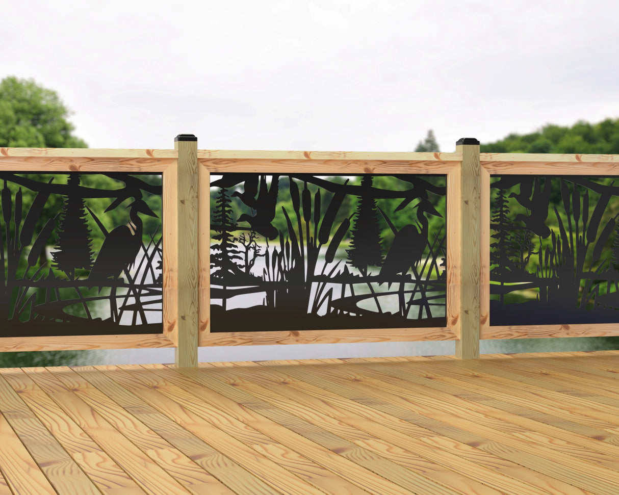 47"x30" - Crane Pond Fence/Gate Panel Insert - Madison Iron and Wood