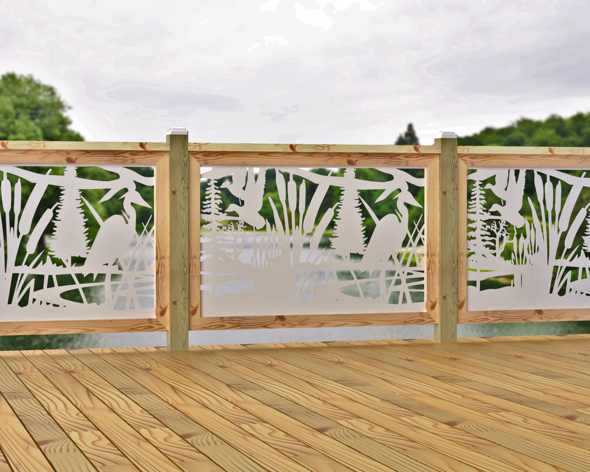 47"x30" - Crane Pond Fence/Gate Panel Insert - Madison Iron and Wood