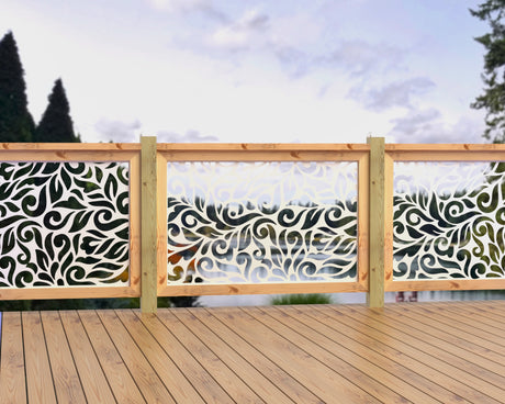 47"x30" - Flowing Leaves Fence/Gate Panel Insert - Madison Iron and Wood