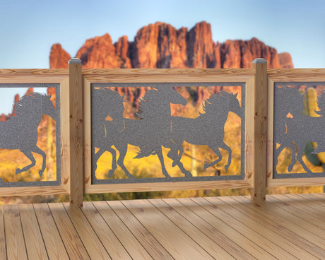 47"x30" - Horses Running Fence/Gate Panel Insert - Madison Iron and Wood