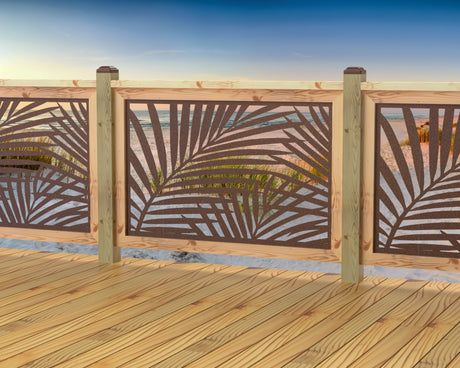 47"x30" - Palm Leaf Pattern Fence/Gate Panel Insert - Madison Iron and Wood