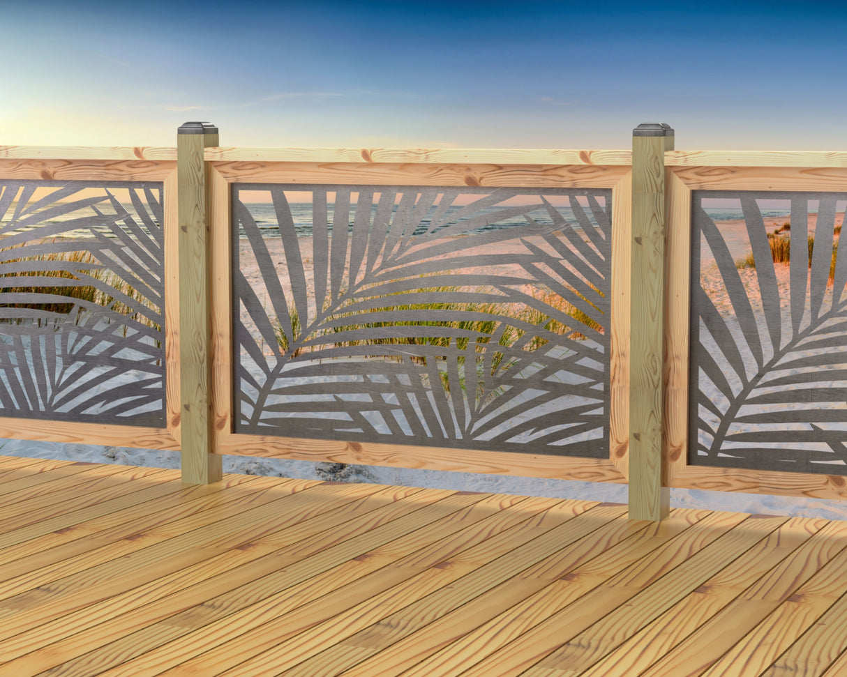 47"x30" - Palm Leaf Pattern Fence/Gate Panel Insert - Madison Iron and Wood