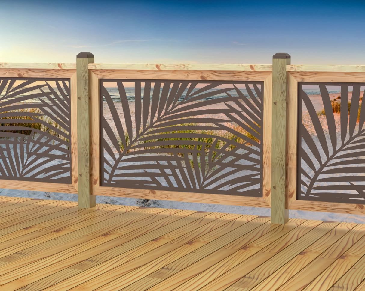 47"x30" - Palm Leaf Pattern Fence/Gate Panel Insert - Madison Iron and Wood