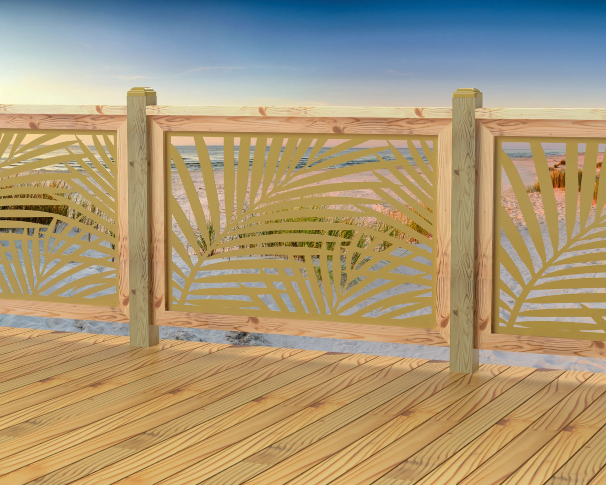 47"x30" - Palm Leaf Pattern Fence/Gate Panel Insert - Madison Iron and Wood