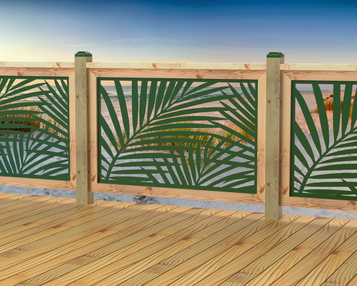 47"x30" - Palm Leaf Pattern Fence/Gate Panel Insert - Madison Iron and Wood