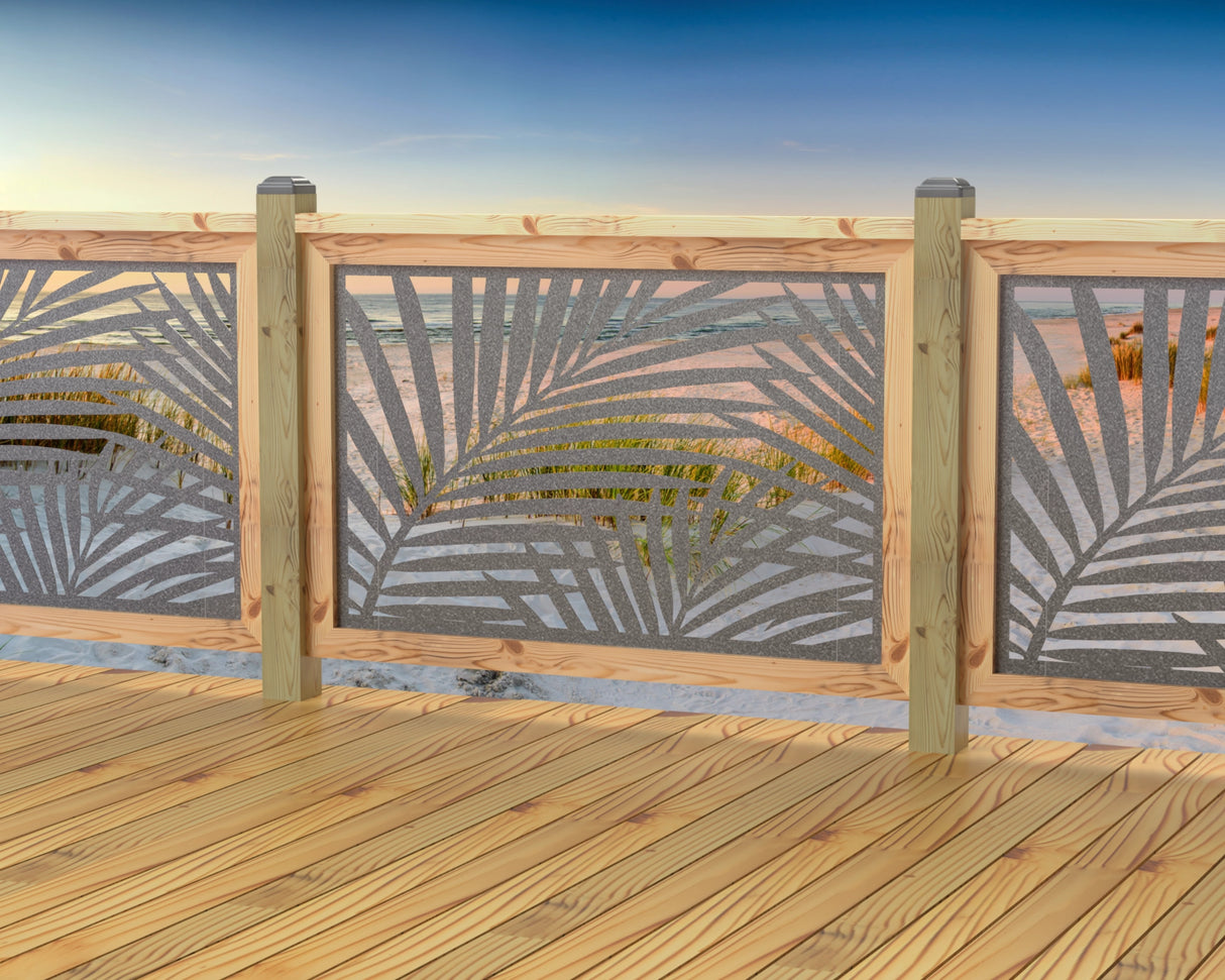 47"x30" - Palm Leaf Pattern Fence/Gate Panel Insert - Madison Iron and Wood