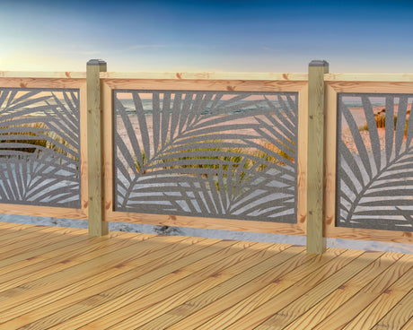 47"x30" - Palm Leaf Pattern Fence/Gate Panel Insert - Madison Iron and Wood