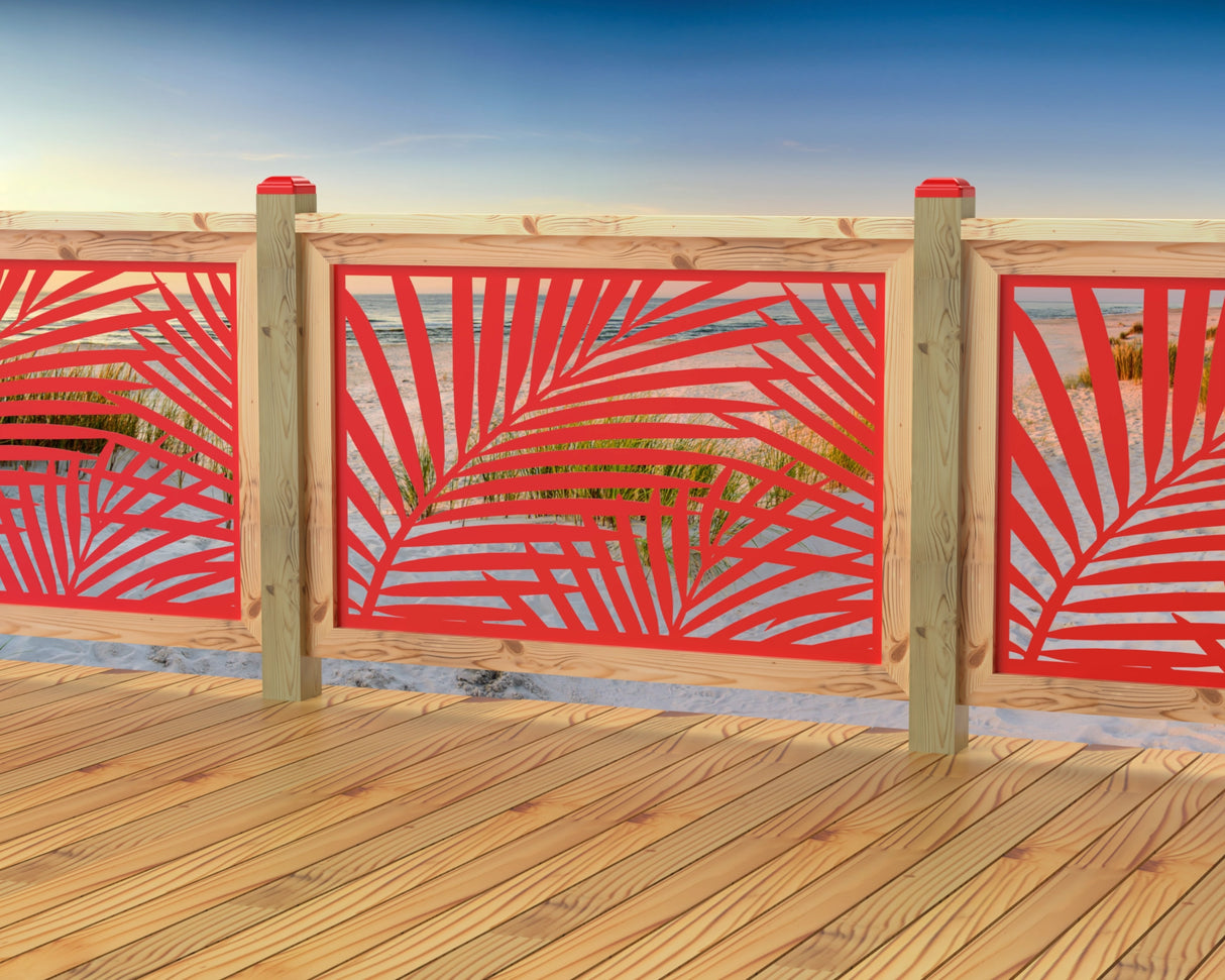 47"x30" - Palm Leaf Pattern Fence/Gate Panel Insert - Madison Iron and Wood