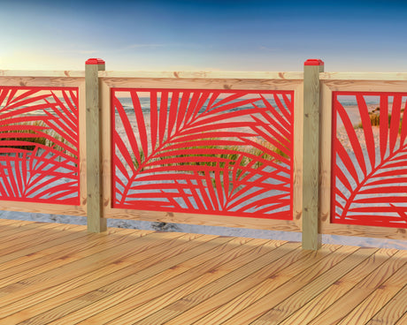47"x30" - Palm Leaf Pattern Fence/Gate Panel Insert - Madison Iron and Wood