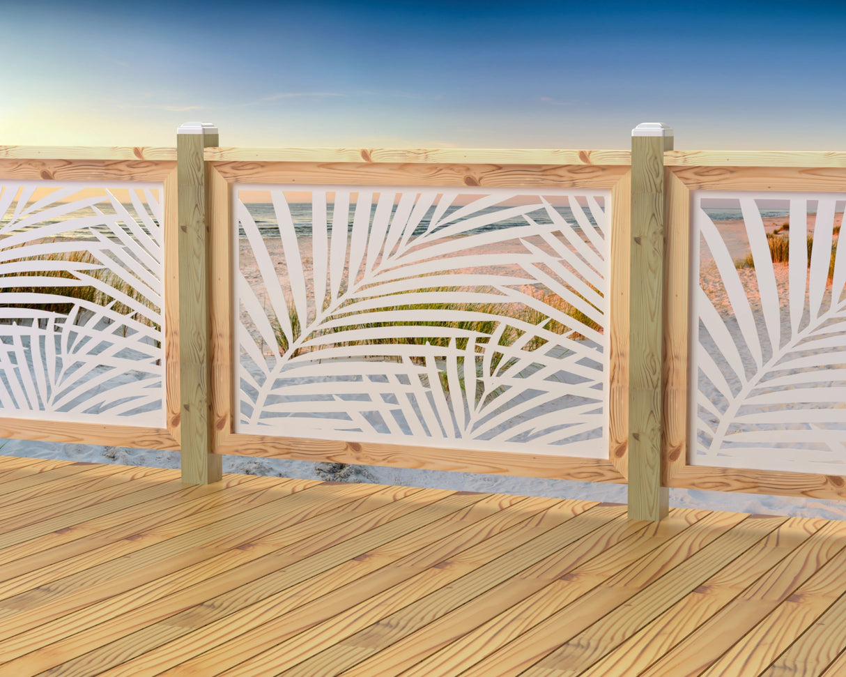 47"x30" - Palm Leaf Pattern Fence/Gate Panel Insert - Madison Iron and Wood