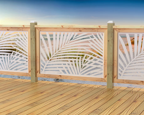 47"x30" - Palm Leaf Pattern Fence/Gate Panel Insert - Madison Iron and Wood