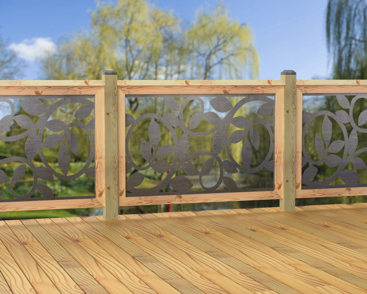 47"x30" - Vine Pattern Fence/Gate Panel Insert - Madison Iron and Wood