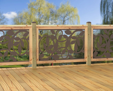 47"x30" - Vine Pattern Fence/Gate Panel Insert - Madison Iron and Wood