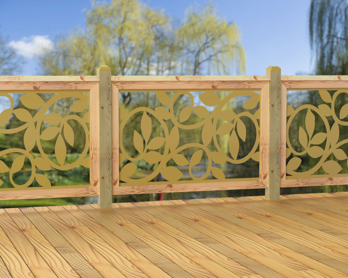 47"x30" - Vine Pattern Fence/Gate Panel Insert - Madison Iron and Wood