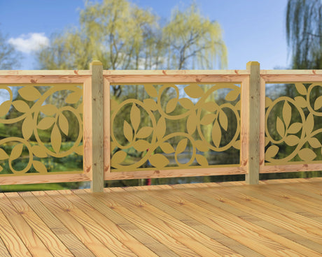 47"x30" - Vine Pattern Fence/Gate Panel Insert - Madison Iron and Wood