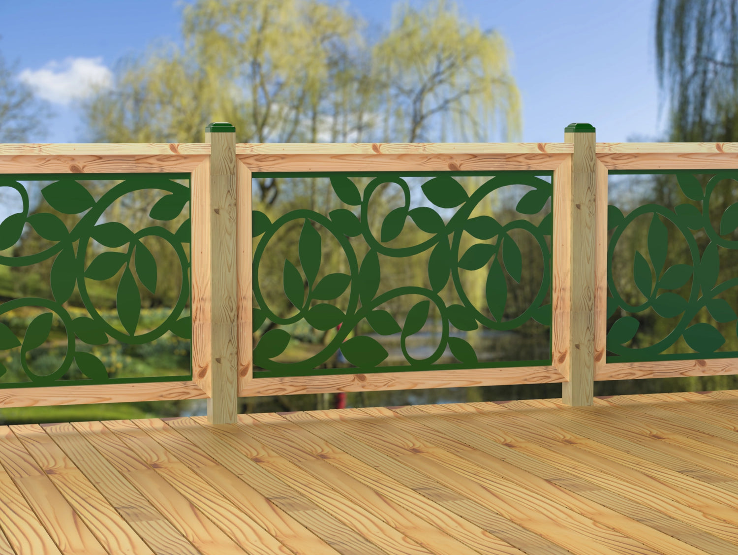 47"x30" - Vine Pattern Fence/Gate Panel Insert - Madison Iron and Wood