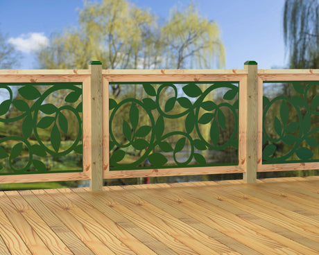 47"x30" - Vine Pattern Fence/Gate Panel Insert - Madison Iron and Wood