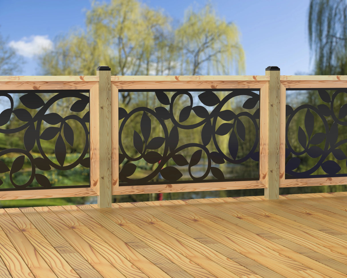 47"x30" - Vine Pattern Fence/Gate Panel Insert - Madison Iron and Wood
