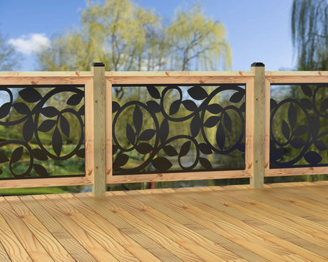 47"x30" - Vine Pattern Fence/Gate Panel Insert - Madison Iron and Wood