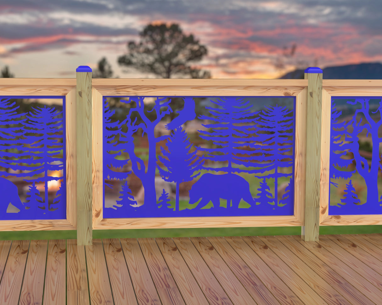 47"x30" - Bear Landscape Fence/Gate Panel Insert - Variation 4 - Madison Iron and Wood