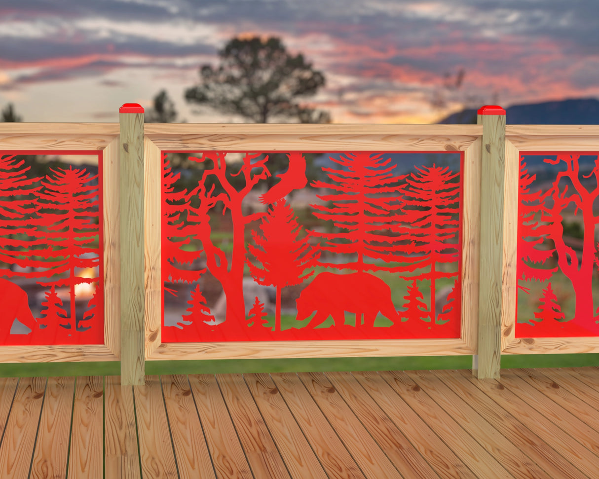 47"x30" - Bear Landscape Fence/Gate Panel Insert - Variation 4 - Madison Iron and Wood