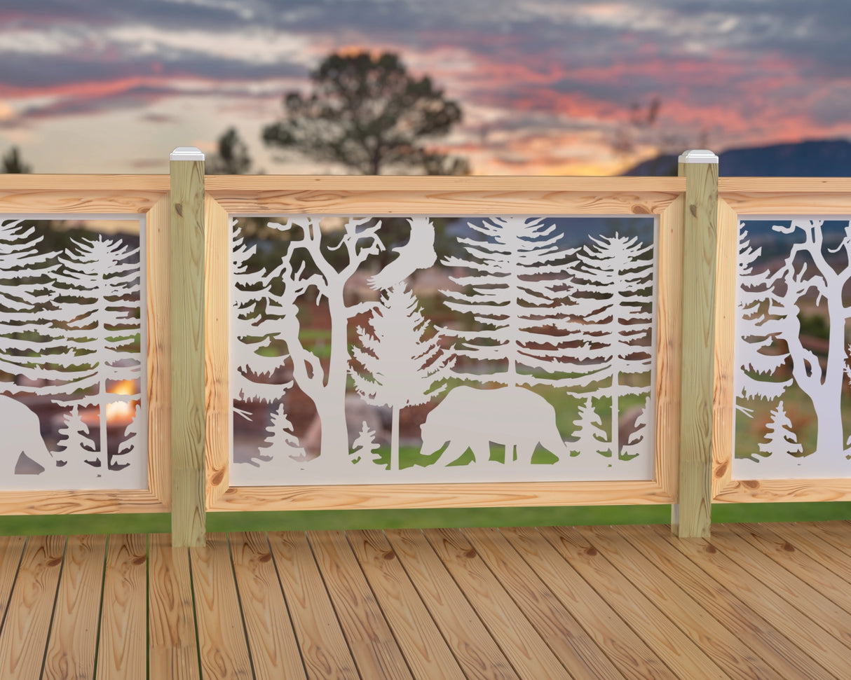 47"x30" - Bear Landscape Fence/Gate Panel Insert - Variation 4 - Madison Iron and Wood