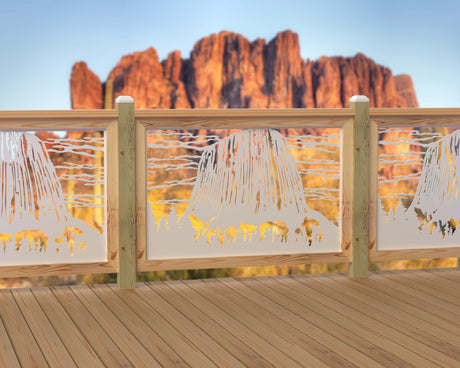 47"x30" - Devils Tower National Monument Fence/Gate Panel Insert - Madison Iron and Wood