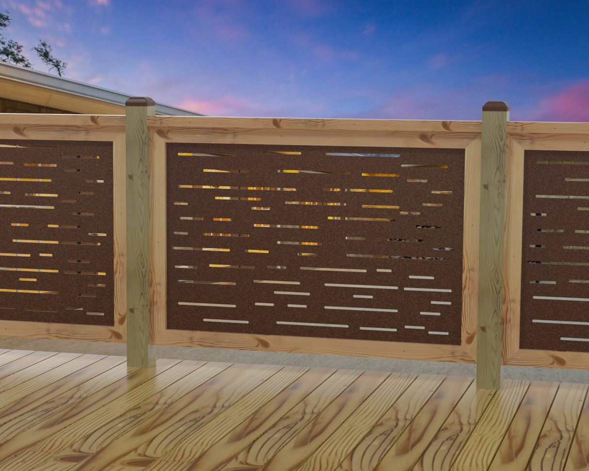 Digital Lines Design Railing Panel Insert - Madison Iron and Wood
