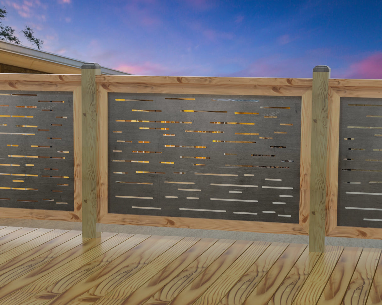 Digital Lines Design Railing Panel Insert - Madison Iron and Wood