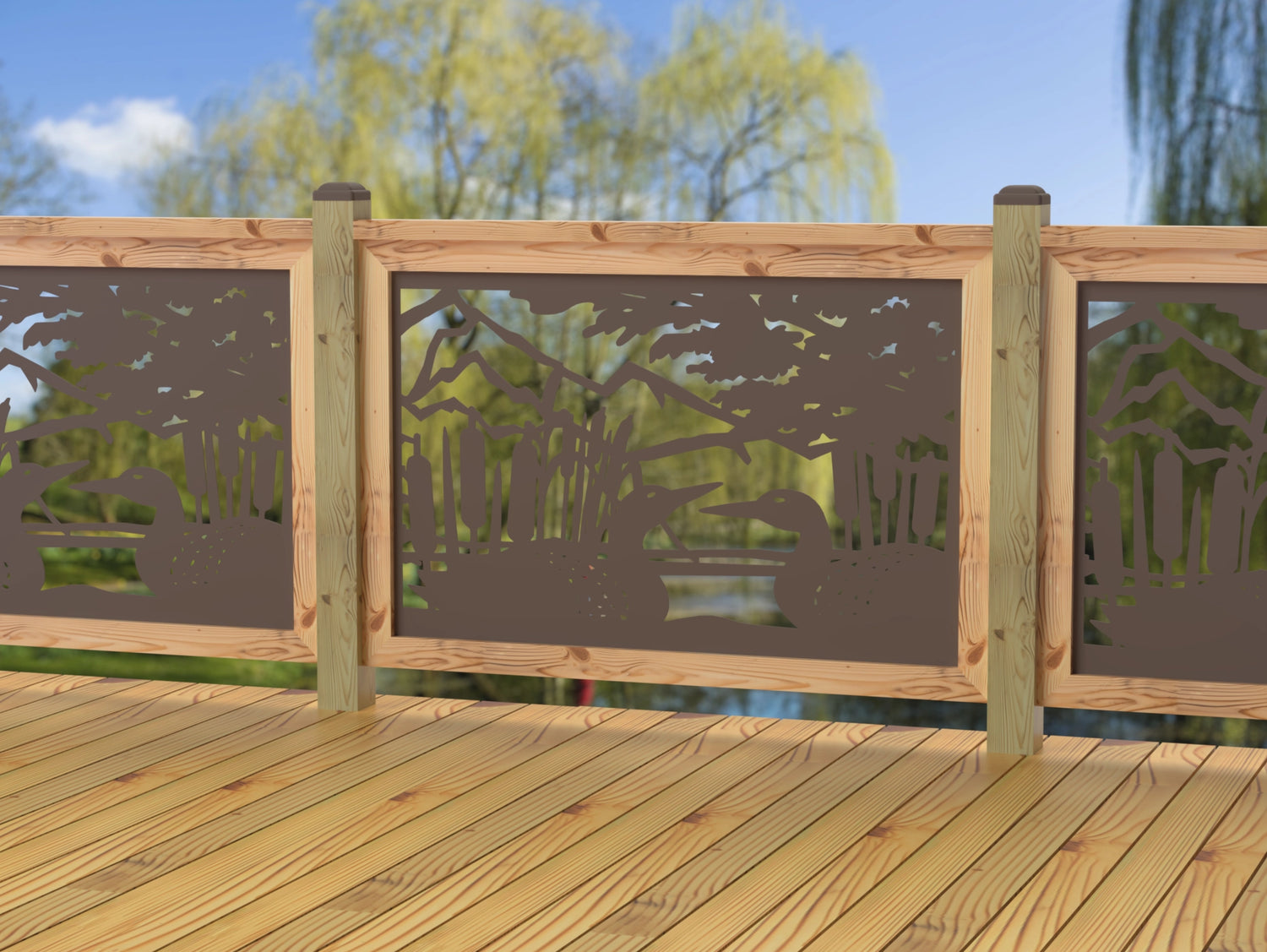 47"x30" - Duck Pond Fence/Gate Panel Insert - Madison Iron and Wood