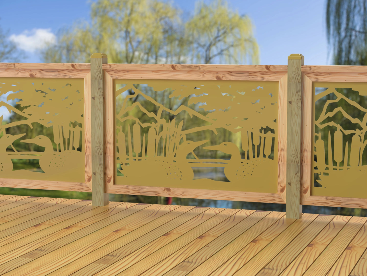 47"x30" - Duck Pond Fence/Gate Panel Insert - Madison Iron and Wood