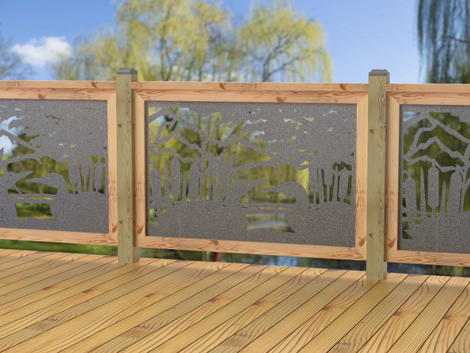 47"x30" - Duck Pond Fence/Gate Panel Insert - Madison Iron and Wood
