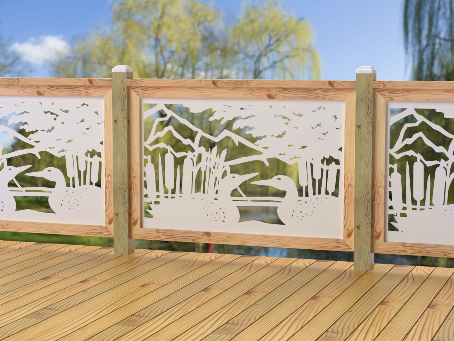 47"x30" - Duck Pond Fence/Gate Panel Insert - Madison Iron and Wood