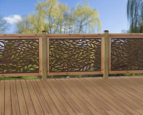 47"x30" - Willow Leaves Fence/Gate Panel Insert - Madison Iron and Wood